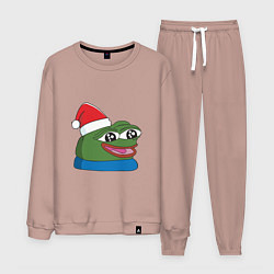 Костюм хлопковый мужской Pepe, pepe happy, Пепе хеппи, pepe happy new year, цвет: пыльно-розовый