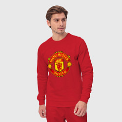 Костюм хлопковый мужской Манчестер Юнайтед логотип, цвет: красный — фото 2