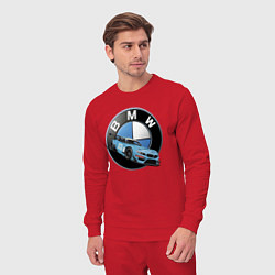 Костюм хлопковый мужской BMW самая престижная марка автомобиля, цвет: красный — фото 2