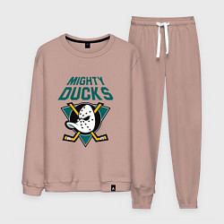 Костюм хлопковый мужской Анахайм Дакс, Mighty Ducks, цвет: пыльно-розовый