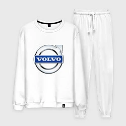 Костюм хлопковый мужской Volvo, логотип, цвет: белый