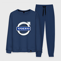 Костюм хлопковый мужской Volvo, логотип, цвет: тёмно-синий