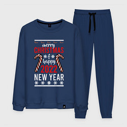 Костюм хлопковый мужской Happy 2022 NY, цвет: тёмно-синий