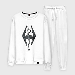 Костюм хлопковый мужской СКАЙРИМ ЛОГО SKYRIM LOGO, цвет: белый