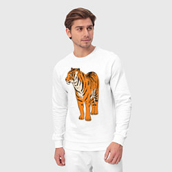 Костюм хлопковый мужской Гордый независимый тигр, цвет: белый — фото 2