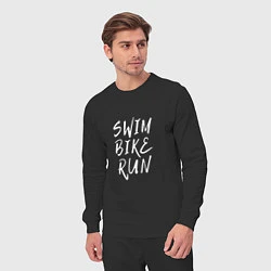Костюм хлопковый мужской SWIM BIKE RUN, цвет: черный — фото 2