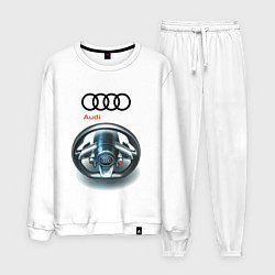 Костюм хлопковый мужской Audi - car steering wheel, цвет: белый