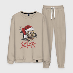 Костюм хлопковый мужской SLAYER SKULL SANTA NEW YEAR, цвет: миндальный