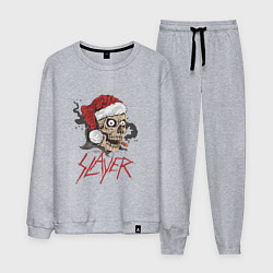 Костюм хлопковый мужской SLAYER SKULL SANTA NEW YEAR, цвет: меланж