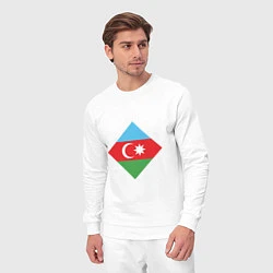 Костюм хлопковый мужской Flag Azerbaijan, цвет: белый — фото 2