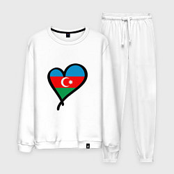 Костюм хлопковый мужской Azerbaijan Heart, цвет: белый