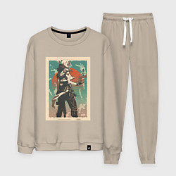 Костюм хлопковый мужской Jett art, цвет: миндальный