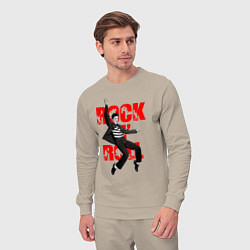 Костюм хлопковый мужской Rokc n roll king, цвет: миндальный — фото 2