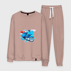 Костюм хлопковый мужской Легендарная VESPA, цвет: пыльно-розовый