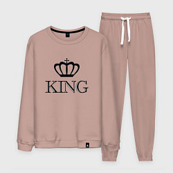 Костюм хлопковый мужской KING Парные Король, цвет: пыльно-розовый