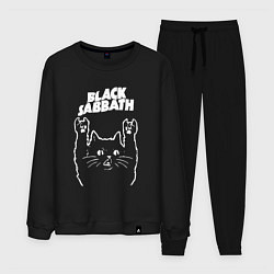 Костюм хлопковый мужской Black Sabbath Рок кот, цвет: черный