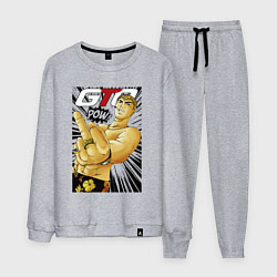 Костюм хлопковый мужской Onizuka fuck pow, цвет: меланж