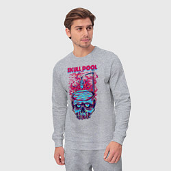 Костюм хлопковый мужской Череп с бассейном, цвет: меланж — фото 2