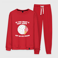 Костюм хлопковый мужской Ice Cream Volleyball, цвет: красный