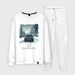 Костюм хлопковый мужской Lexus - зимняя дорога, цвет: белый