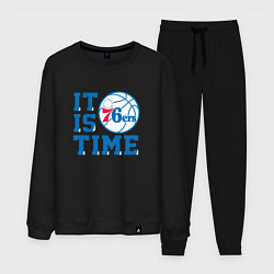 Костюм хлопковый мужской It Is Philadelphia 76ers Time Филадельфия Севенти, цвет: черный