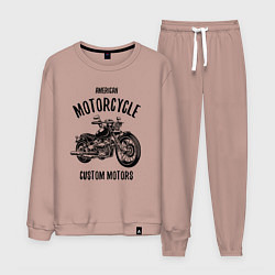 Костюм хлопковый мужской American Motorcycle, цвет: пыльно-розовый