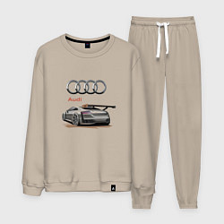 Костюм хлопковый мужской Audi Racing team, цвет: миндальный