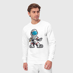 Костюм хлопковый мужской Космонавт - каратист, цвет: белый — фото 2