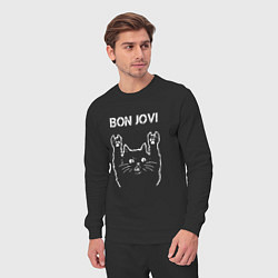 Костюм хлопковый мужской Bon Jovi Рок кот, цвет: черный — фото 2