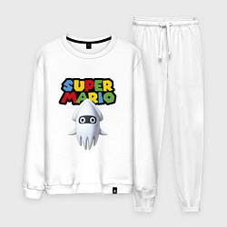 Костюм хлопковый мужской Blooper Super Mario Nintendo Video game, цвет: белый