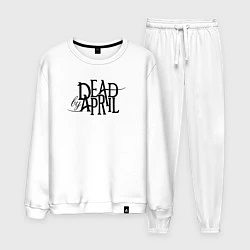 Костюм хлопковый мужской Dead by april music, цвет: белый