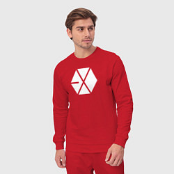Костюм хлопковый мужской EXO-M, цвет: красный — фото 2