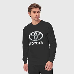 Костюм хлопковый мужской TOYOTA 3D Logo, цвет: черный — фото 2
