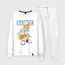 Костюм хлопковый мужской Майлз Тейлз Прауэр Sonic Видеоигра, цвет: белый