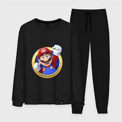 Костюм хлопковый мужской Марио 3d, цвет: черный