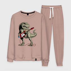 Костюм хлопковый мужской Динозавр рокер, цвет: пыльно-розовый