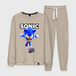 Костюм хлопковый мужской Sonic the Hedgehog 2022, цвет: миндальный