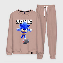 Костюм хлопковый мужской Sonic the Hedgehog 2022, цвет: пыльно-розовый