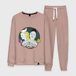 Костюм хлопковый мужской Die Antwoord pony, цвет: пыльно-розовый