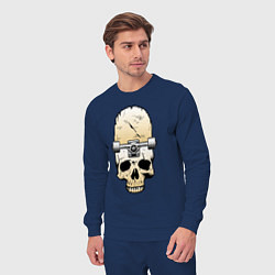 Костюм хлопковый мужской Череп - скейтборд Экстрим Skull - Skateboard Extre, цвет: тёмно-синий — фото 2