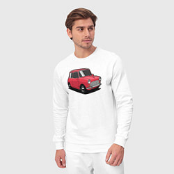 Костюм хлопковый мужской Маленькая красная машина, цвет: белый — фото 2