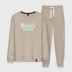 Костюм хлопковый мужской The Rising of the Shield Hero logo white color, цвет: миндальный