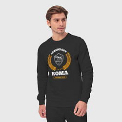 Костюм хлопковый мужской Лого Roma и надпись Legendary Football Club, цвет: черный — фото 2