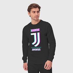 Костюм хлопковый мужской Juventus FC в стиле Glitch, цвет: черный — фото 2