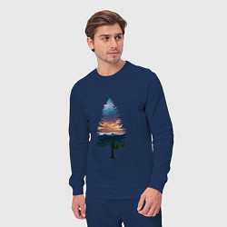 Костюм хлопковый мужской Лес в ёлке, цвет: тёмно-синий — фото 2