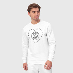 Костюм хлопковый мужской Лого PSG в сердечке, цвет: белый — фото 2