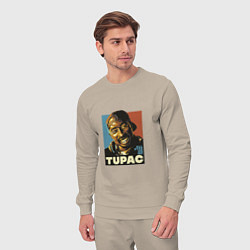 Костюм хлопковый мужской Tupac - All Eyez On me, цвет: миндальный — фото 2