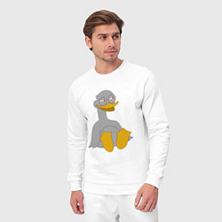 Костюм хлопковый мужской Два весёлых гуся СЕРЫЙ, цвет: белый — фото 2