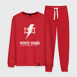 Костюм хлопковый мужской Белые шрамы лого винтаж, цвет: красный