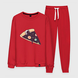 Костюм хлопковый мужской Space - Pizza, цвет: красный